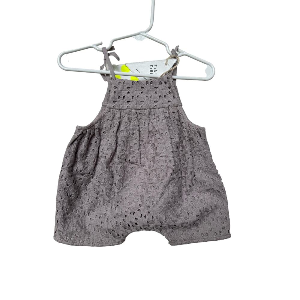 Tia Cibani 100% Cotton Sleeveless Balao Romper Purple Kids Girls 3-6M NWT